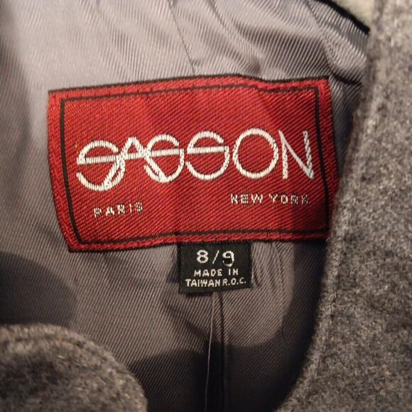 Sasson Paris New York Gray Polyester Wool Open Women's Blazer Jacket Vtg Sz 8/9 - Picture 9 of 10